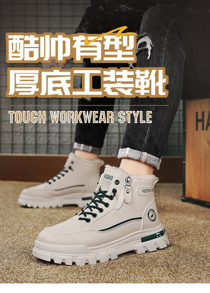 Men's winter warm ankle boots, new anti-slip sports shoes, men's motorcycle snow boots Botas Para Hombre