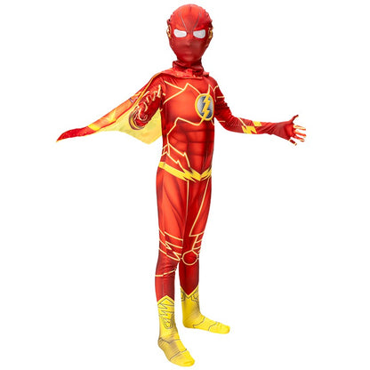 Flash Adult Children Cosplay Costumes Superhero Jumpsuit Including Headgear Halloween carnival Dressing Up