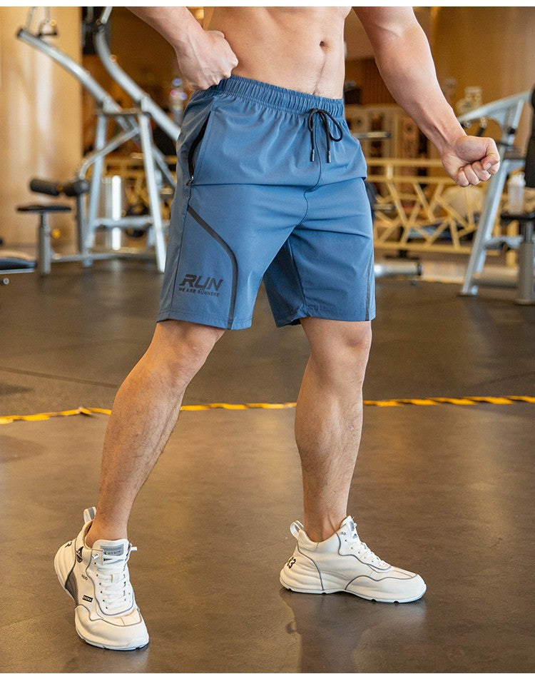 Men Beach Shorts Male Gym Fitness Sport Short Pants Joggers Basketball Sportswear Bodybuilding Loose Plus Size Zip Pocket