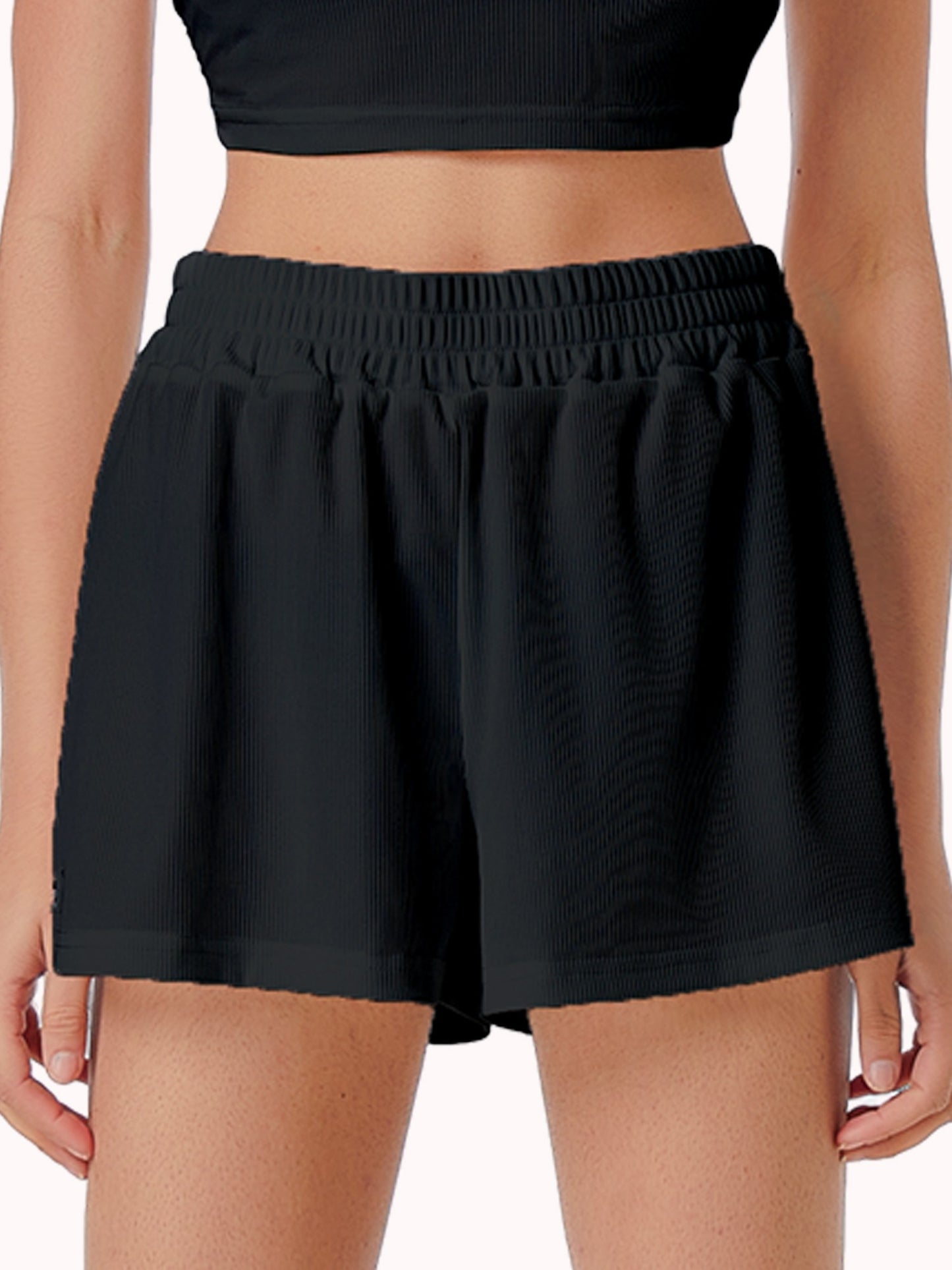 Casual Shorts Women 2024 New Summer Simple Comfortable Elastic Waist Cool Breathable Solid Color Casual Sports Five Quarter Pant