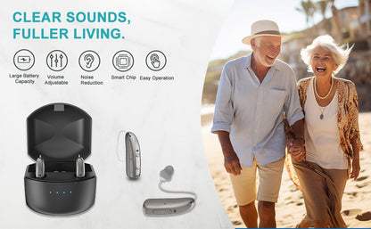 Rechargeable Digital BTE Hearing Aid Adjustable Volume Deaf Mini Sound Amplifier Portable Elderly Hearing Amplifier
