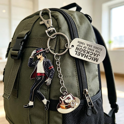 Michael Jackson Keychain Classic Dance King Pendant Key Ring Fashion Singer Key Chain Music Idol Keychain For Home Decoration