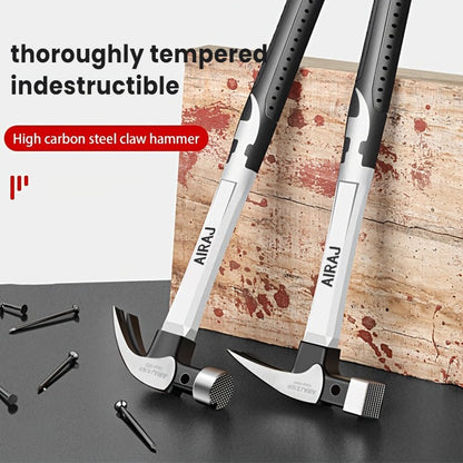AIRAJ Martelo de Unha Curto/Longo Duplo Aço Carbono Alto Doméstico Durável Antiderrapante Ferramenta Manual de Grau Industrial