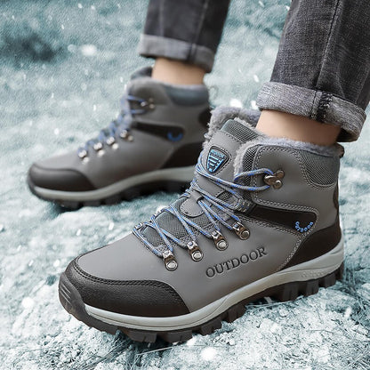 Men's Casual Sneaker Outdoor Sports Men Boots for Men Shoes Comfortable Warm Outdoor Hiking Shoes with Short Plush Men's Shoes