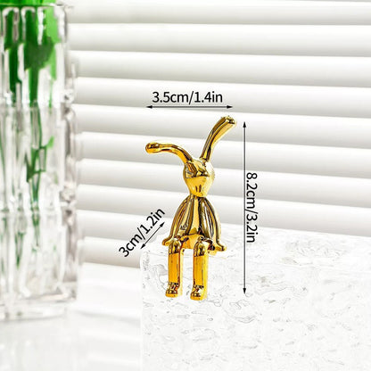 Electroplating Bunny Ornaments Cartoon Decorative Rabbit Figures
Office Car Desk Craft Creative Birthday Gift for Kid Room Decor