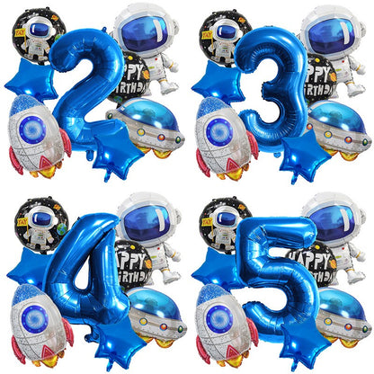 Astronaut Balloon Set Rocket Aluminum Film Balloon Children's Birthday Decoration Astronaut Decoration Supplies