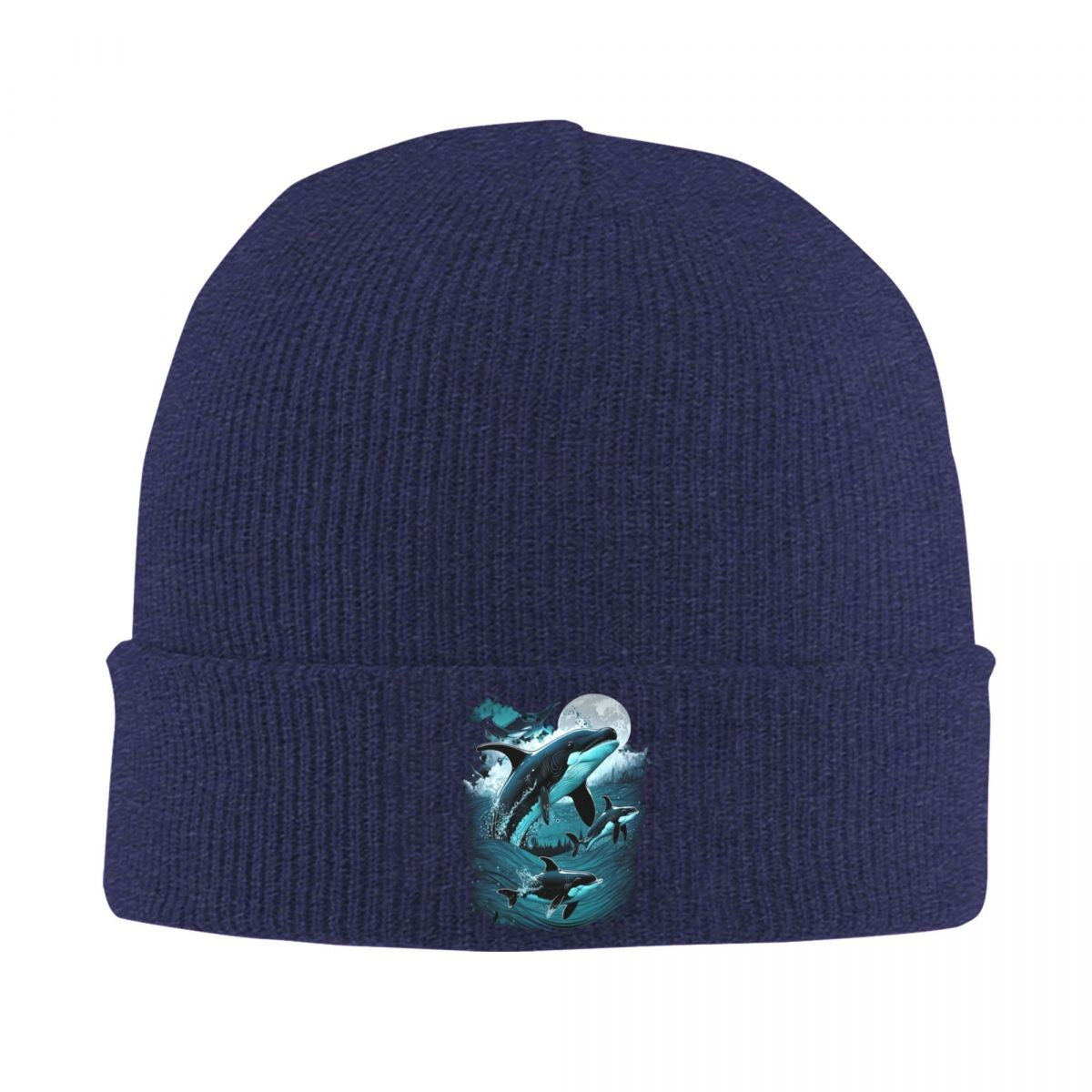 Orca Aquatic Sea Ocean Top Tees Killer Whale Warm Knitted Cap Hip Hop Bonnet Hat Autumn Winter Beanies Hats for Men Women Adult