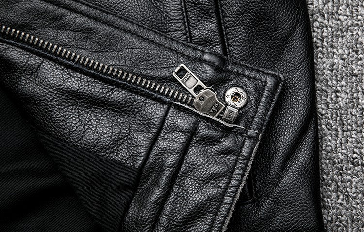 Wholesales.100% Genuine Leather jacket.Classic casual black Men cowhide clothes.quality plus size leather coat.Father's gift