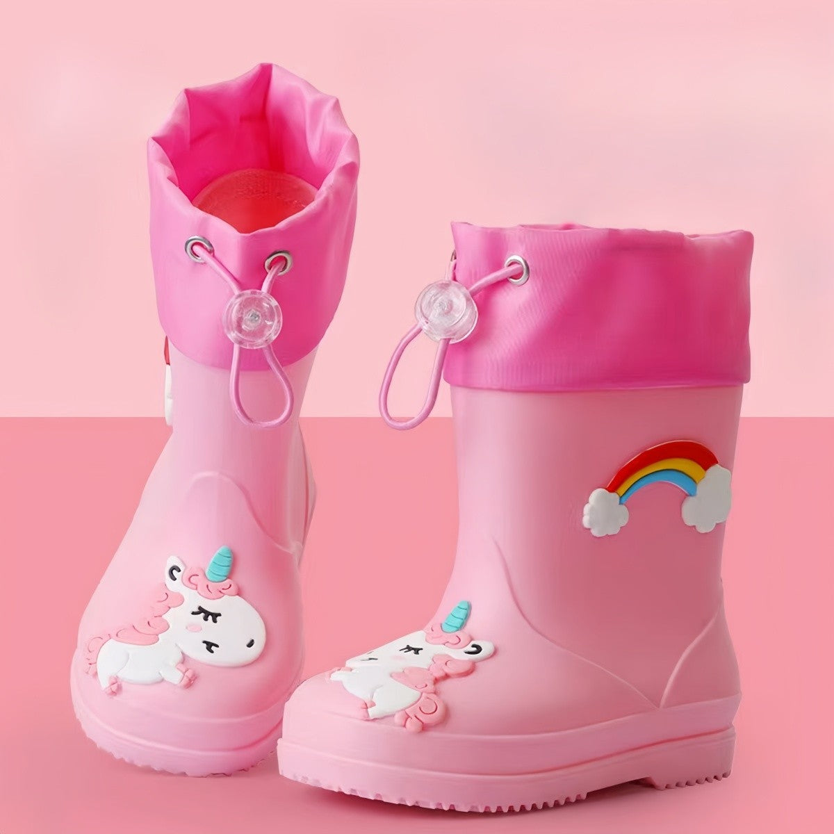Summer children buckle rain shoes girls fashion beautiful water shoes thick soles non-slip rain boots