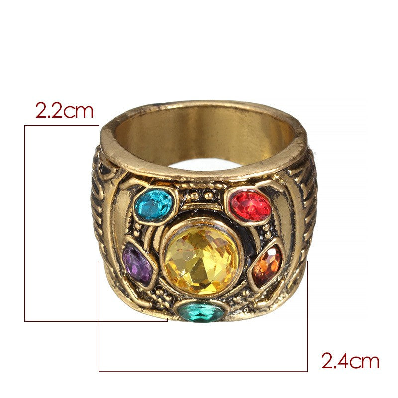 Cool New Fashion Men's Power Ring Infinity Wars Thanos Cosplay  Anime Alloy Ring Jewelery Punk Gothic Hip Hop Ring Male