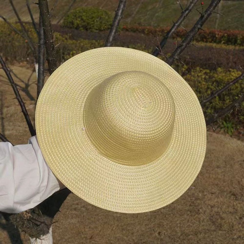 Summer Simple Straw Hats Women Men Wide Brim Beach Sun Hat Uv Protection Fishing Caps Farm Straw Hat With Windproof Rope Panama
