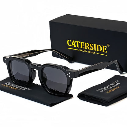 Óculos de Sol Retrô Punk CATERSIDE Masculino Armação Pequena Quadrada Design Personalizado Óculos de Sol Feminino Viagem Festa Negócios Festival Presente