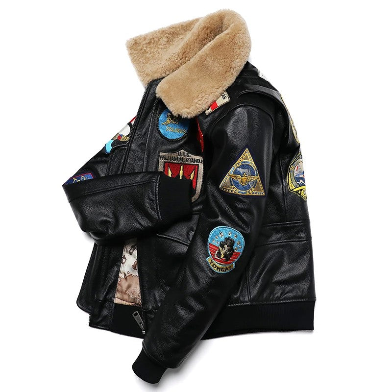 Military Clothing G1 Flight Jacket Thickening Quilted100% Cowhide Leather Jackets Men Coat Winter Overcoat M212 Dropshipping