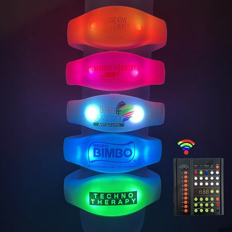 43Keys 1000 Meters 10 Area 15 RGB Remote Controller DMX Function LED Bracelets 100/2000PCS Wristband Wedding Party