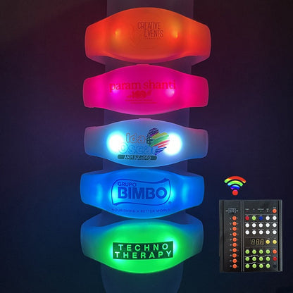 43Keys 1000 Meters 10 Area 15 RGB Remote Controller DMX Function LED Bracelets 100/2000PCS Wristband Wedding Party