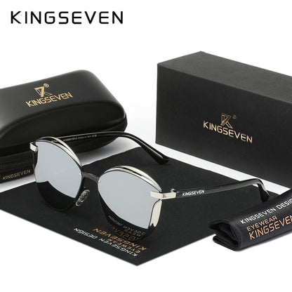 KINGSEVEN Trend Luxury Cat Eye Women's Glasses Polarized Sunglasses UV400 Lens for Lady Travel Eyewear