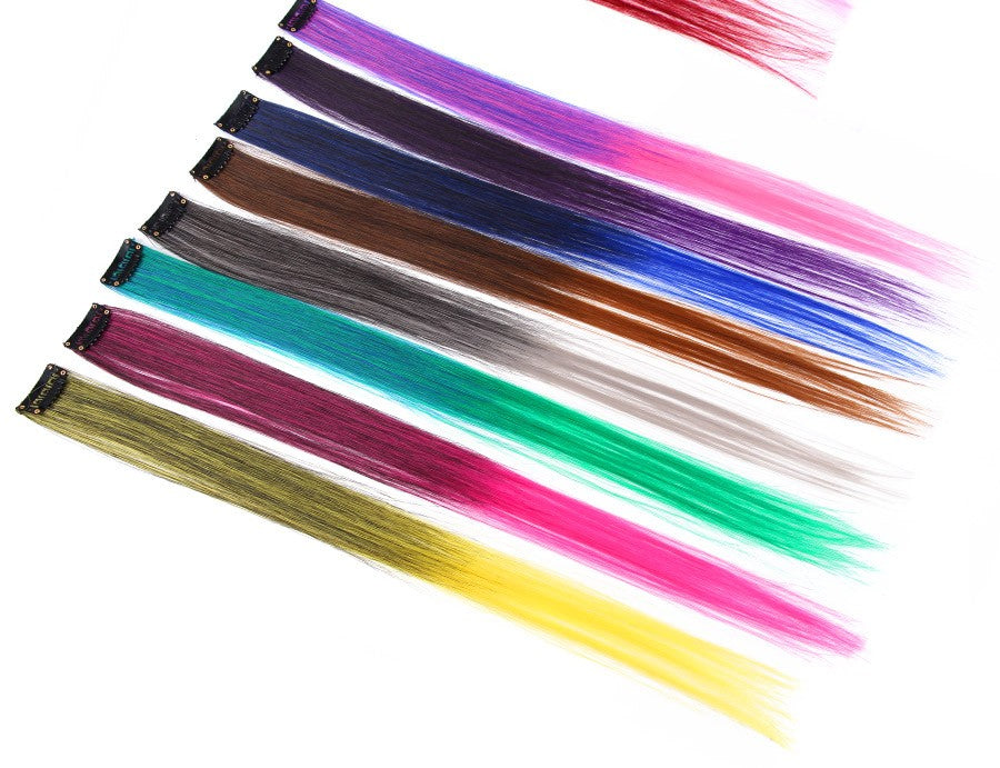Alileader Aplique de Cabelo Extensão com Clip 57 Cores Ombre Liso Extensão de Cabelo com Clip em Apliques Peças de Cabelo de Fibra de Alta Temperatura