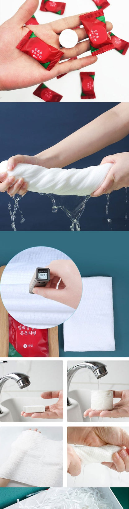 Travel Disposable Compression Towel Large Cleansing Bath Towel Makeup Remover Portable Hotel Candy Pack Non-woven Face Towel