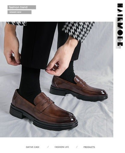 Men's Dress Shoes Retro Casual Business Leather Shoes Men Office Loafers Formal Social Brogues Wedding Leather Shoes For Men
