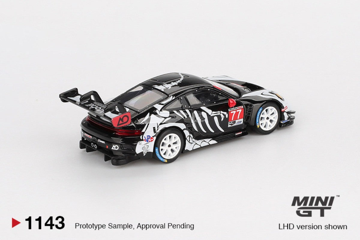 MINIGT 1:64 Porsche 911 GT3 R #77 #1143 Ao Racing2025 IMSA Petit Supercar Esportivo Carro de Liga Modelo em Miniatura Coleção de Carrinhos Diecast Brinquedo