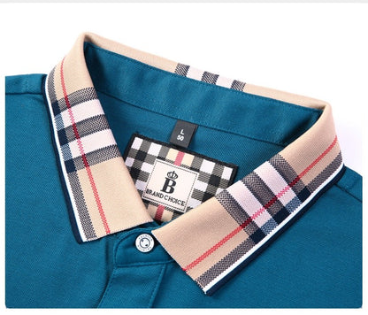 Luxury brand short sleeve polo shirt men fashion simple solid color summer new mercerized cotton breathable casual lapel T shirt