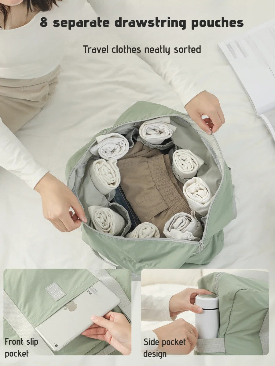 Waterproof Foldable Travel Duffle Bag Large Capacity Carry On Tote Luggage Storage Bag with Multiple Pockets