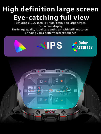 LIGE Outdoor Smart Watch Men 2.01" Screen 3AT Waterproof Watches Bluetooth Call Ai Voice Sport Smartwatch For Android Xiaomi IOS