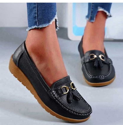 Women Shoes Nurse Loafers Shoes Classics Flats Zapatos Mujer Comfortable Flat Shoes Women White Casual Leather Women's Footwear