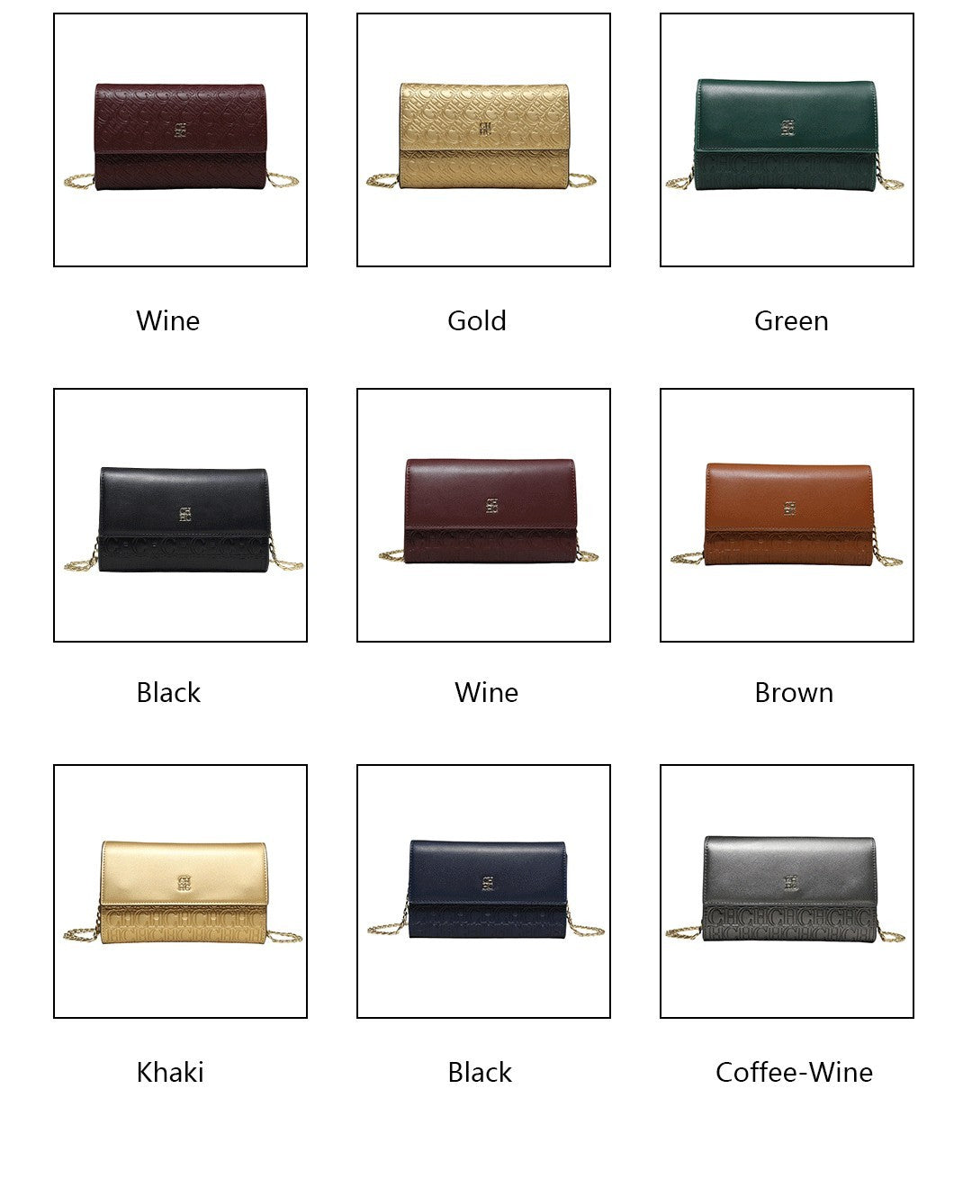 CH Exquisite Craftsmanship Women's Crossbody Bag Light Luxury Design Chain Bag Letter Elements Color Blocked Women's Chain Bag