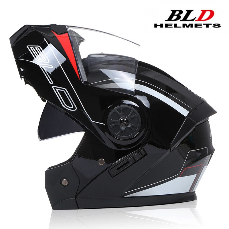 BLD Capacete Fechado Personalizado para Moto Masculino Feminino Capacete Moderno com Viseira Dupla Motocross Corrida Articulado Casco Moto