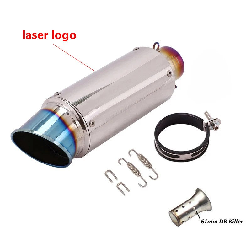 motorcycle exhaust inox muffler carbon fiber exhaust Universal 51/60mm with DB Killer for z900 R3 R25 MT07 MT09 R1 Z400 Z650