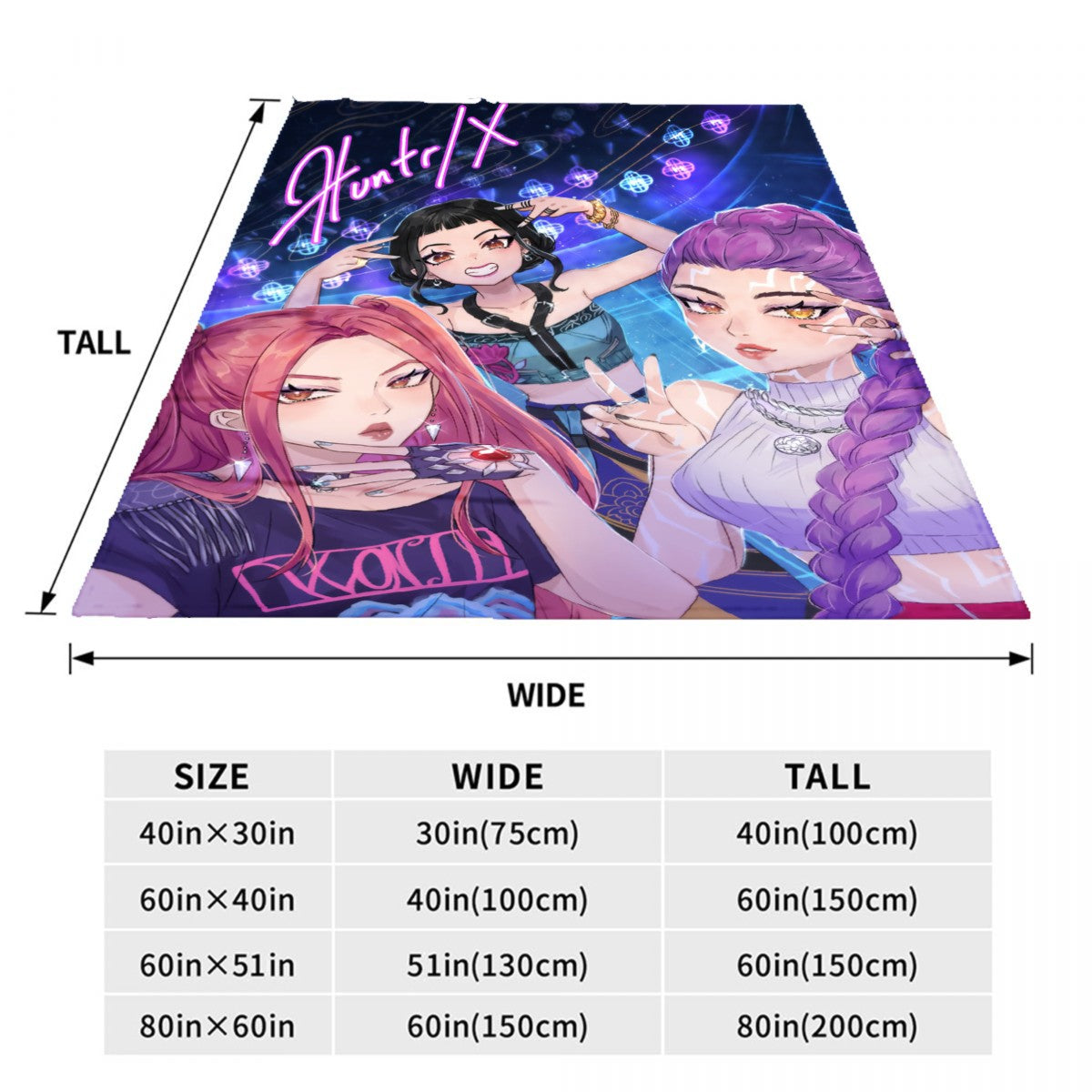 Huntrix Blankets K pop Demon Hunters Zoey Rumi Mira Soft Warm Throw Blanket Kids Living Room Couch Sofa Bed Fluffy Bedspread