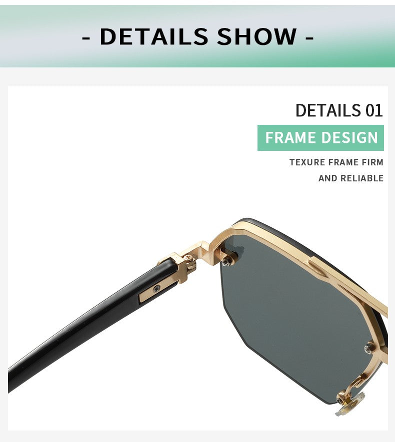 New Fashion Sunglasses Cool Men Vintage Brand Design Metal Square Sun Glasses Women Shades UV400 Oculos De Sol