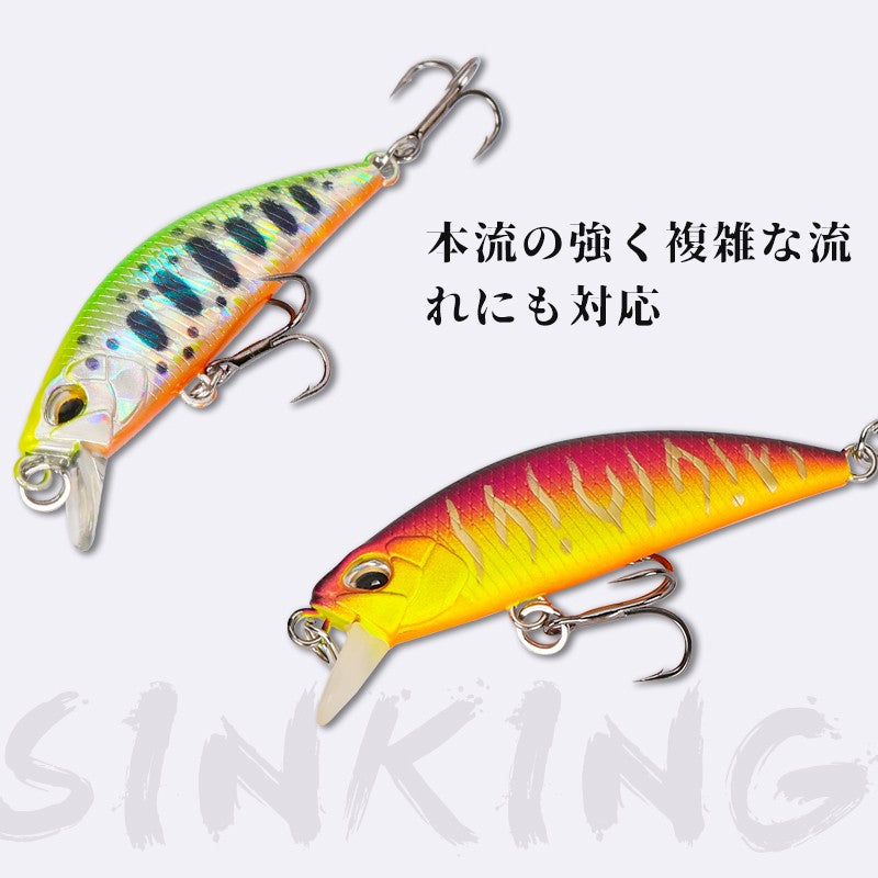 TSURINOYA DW63 50mm/5g Isca Artificial Minnow Jerkbait de Afundamento Wobblers de Plástico Rígido para Pesca de Robalo Truta e Lúcio