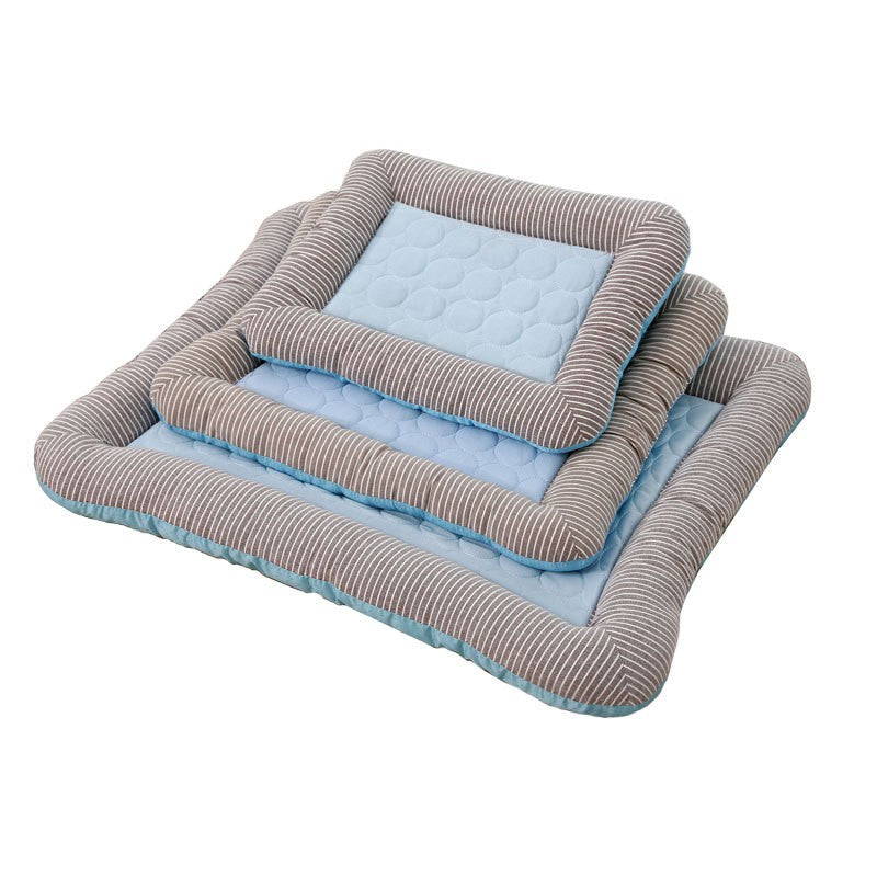 Cama Refrescante para Cães Gatos Filhotes Tapete Gelado Cobertor para Animais de Estimação de Seda Gelada Macio para Dormir no Verão Rosa Azul Respirável