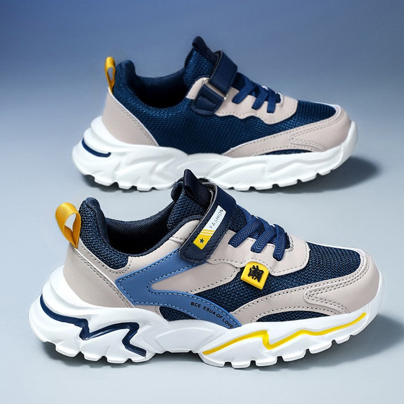 Kids Sports Shoes Boys Sneakers Trendy Non-Slip Running Walking Shoes For School Children Lightweight Casual Tennis Footwear