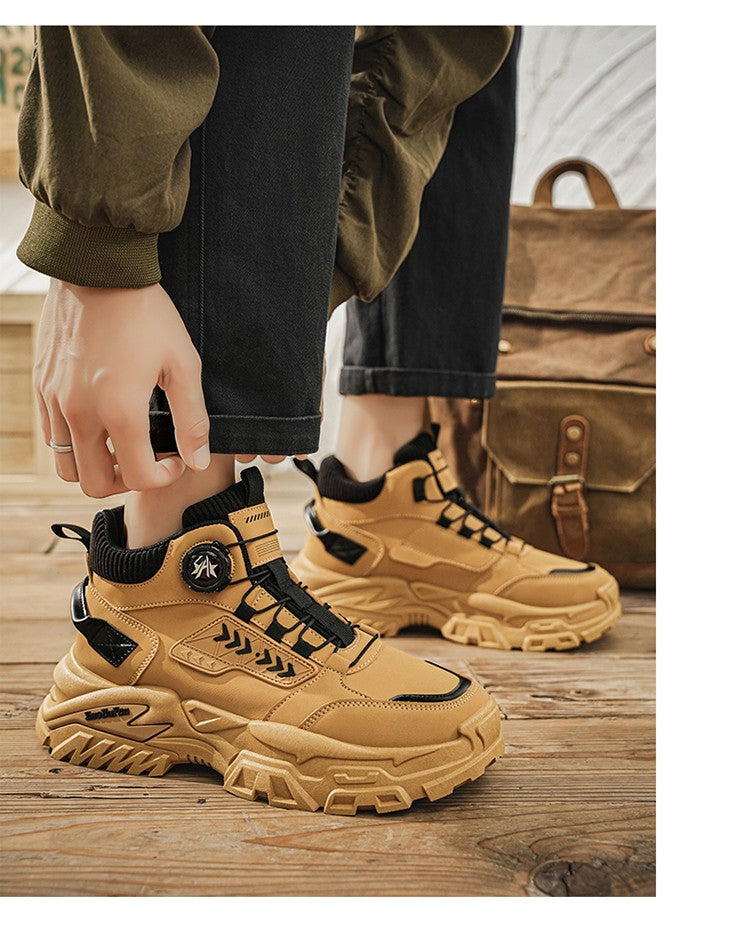 New Men's Casual Outdoor Construction Site Work Durable Safety Shoes, Black for Outdoor Mountain Climbing and Hiking Sports