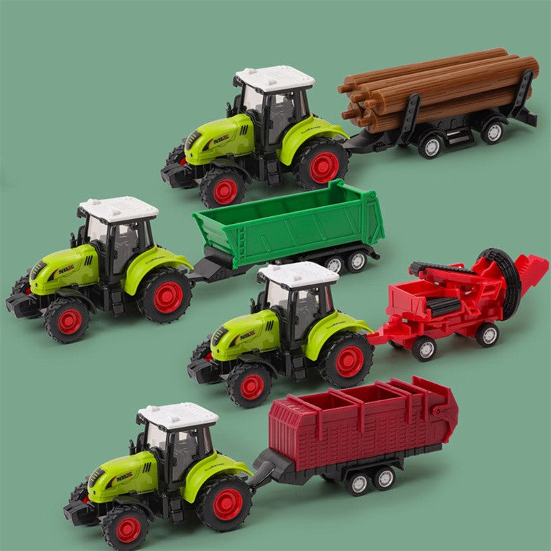 Farm Tractor Truck Tractor Inertia Car Transport Pulverizer Model Baby Car Boy Toy Engineering Car Childrens Educational Toys
