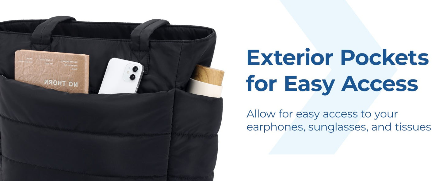 BAGSMART Women's Handbag Large Capacity Puffer Padded Tote Bag Lightweight College School Bags Fit 15.6in Laptop Hot Sale