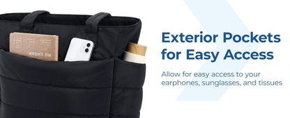 BAGSMART Women's Handbag Large Capacity Puffer Padded Tote Bag Lightweight College School Bags Fit 15.6in Laptop Hot Sale