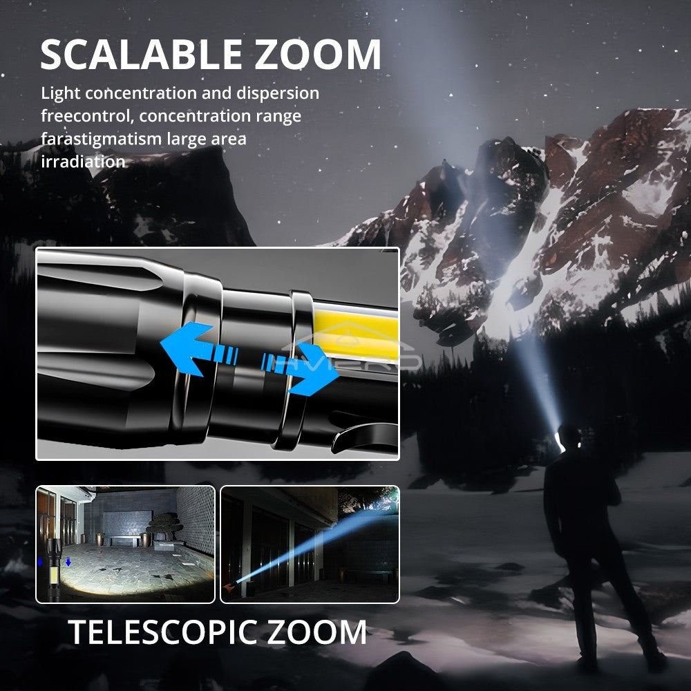 Flashlight Battery Charge Mini Led 3W Focus Adjustable Side Lamp Convenient Waterproof T6 Light Ultra Bright For Camping Hiking