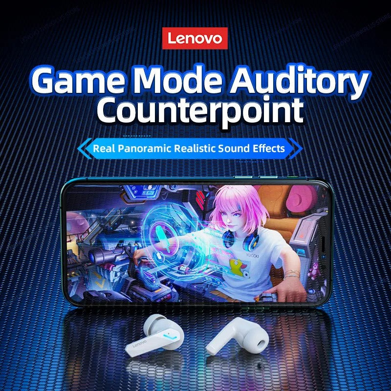 Fone de ouvido sem fio Lenovo GM2 Pro TWS Bluetooth 5.3 à prova d'água com microfone para Xiaomi iPhone