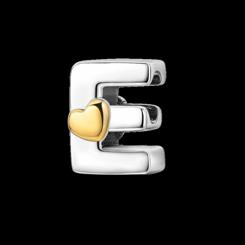 Fit Original Bangle Bracelet DIY A-Z Alphabet Charms Bead 925 Sterling Silver CZ Zircon LOVE Letter Dangle Pendant Jewelry Gift