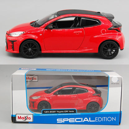 Maisto 1:24 Toyota GR Yaris Meritor 2021 Livery Alloy Diecast Model Red Rally Inspired Réplica Edição de Colecionador para Exibição Estática