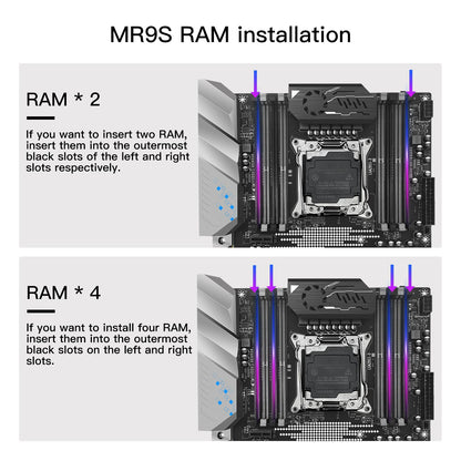 Kit Placa Mãe MACHINIST X99 MR9S LGA2011-3 CPU Xeon E5 2680 V4 32GB DDR4 Quatro Canais Interface TPM 2.0 NVME M.2 USB3.0