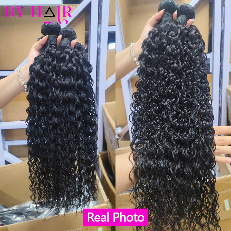 Cabelo Humano Ondulado 12A, Tecer Cacheado Brasileiro Molhado e Ondulado, Cabelo Remy Preto Natural, Extensões de Cabelo 100% Humano