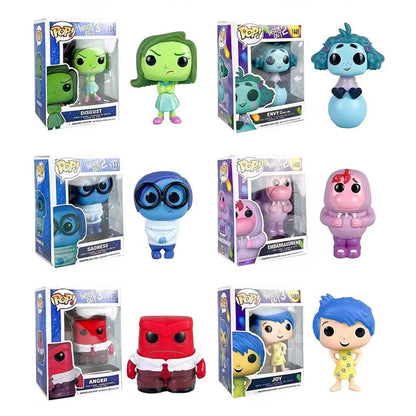 Anime Divertidamente 2 Alegria Ansiedade Raiva Tristeza Nojinho Medo Boneco POP Brinquedos de Ação Filme de Desenho Animado Bonecos de PVC