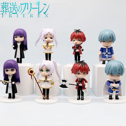 4-8 peças Frieren: Beyond Journey's End Anime Figura Bonecos de Ação Frieren Noodle Stopper Figura Coleção Modelo Brinquedos