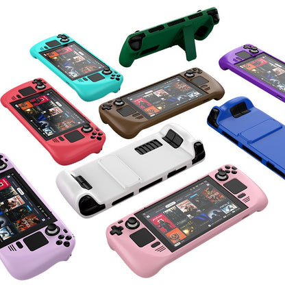 (Hot Stock) New Colorful Protective Case For Steam Deck OLed Game Console Protective Cover ,For Steam Deck Shell with Bracket