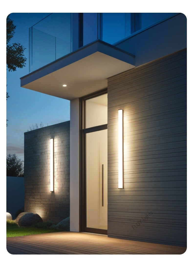 Modern Waterproof Outdoor Long Strip LED Wall Light IP65 Wrought Iron Wall Light Garden Porch Wall Light 110V 220V Lighting